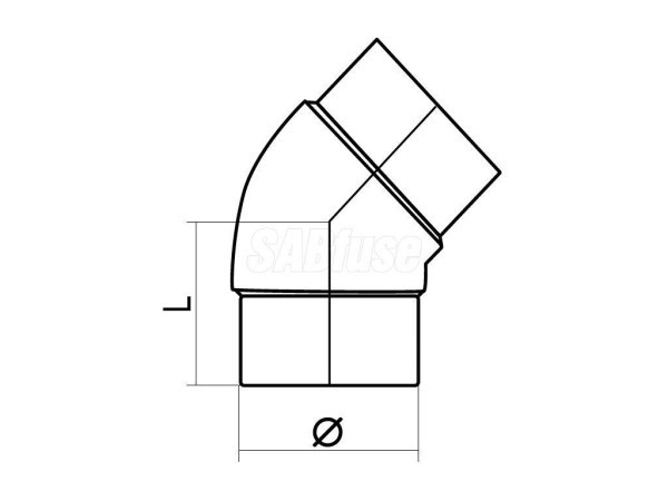 ОТВОД ЛИТОЙ 45° PE100 PN10 D63 ОТВОД ЛИТОЙ 45° PE100 PN10 D63
